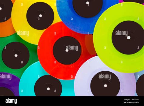 Colorful Vinyl Records Seen From Above Stock Photo Alamy