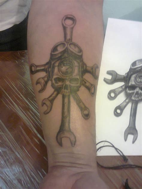 Skull Wrench Tattoos Skull Ink