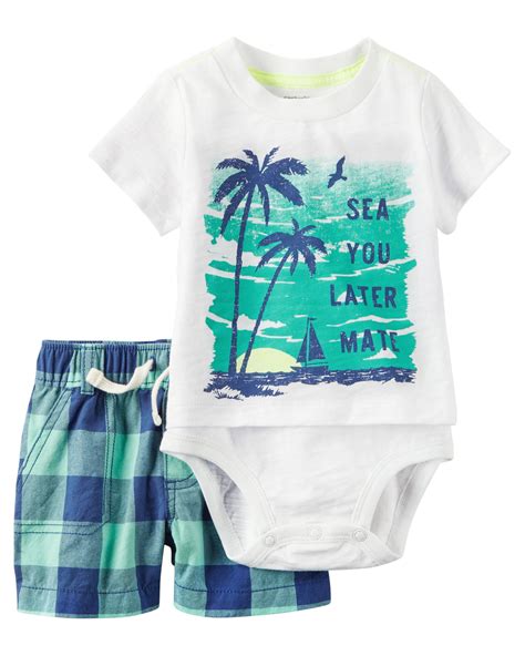 Baby Boy 2 Piece Bodysuit Short Set From The Park To The