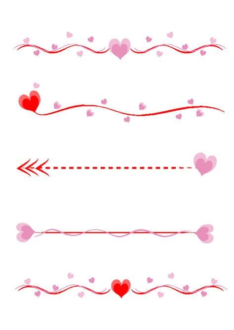 Valentines Day Qixi Festival Border Dividing Line Heart Shaped Red