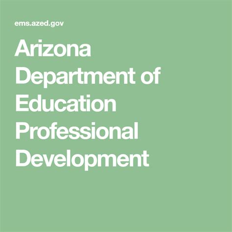 Arizona Department Of Education Professional Development Professional