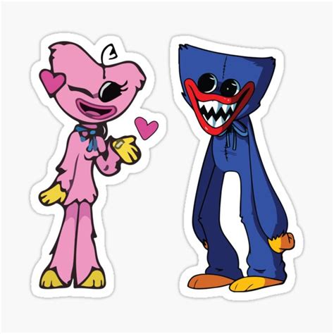 Huggy Wuggy And Kissy Missy Sticker By Spamton Funny Redbubble