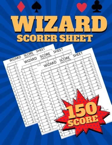 Wizard Score Sheet 150 Oversized Wizard Card Game Score Pads Large