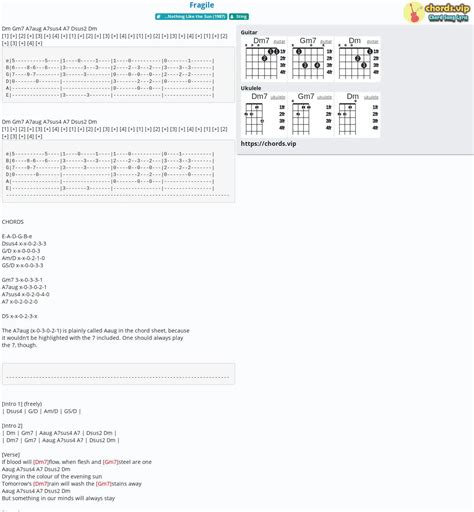 Chord Fragile Tab Song Lyric Sheet Guitar Ukulele Chordsvip
