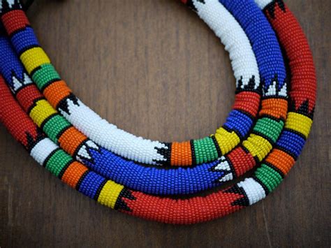 Traditional Beaded Zulu Necklace Handmade In South Africa African