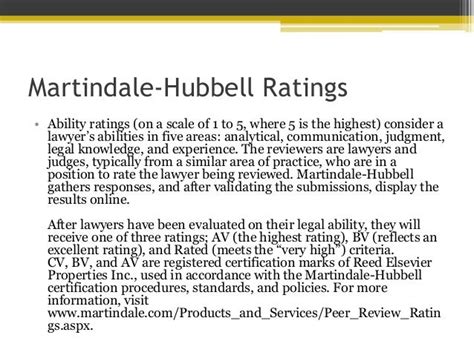 Martindale Hubbell Ratings