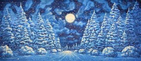 Night Snow Landscape Projected Backdrops Grosh Digital