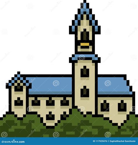 Vector Pixel Art Castle Building Stock Vector Illustration Of Icon