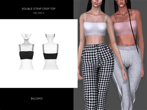 Bill Sims Double Strap Crop Top Sims 3 Cc Clothes Sims 4 Clothing