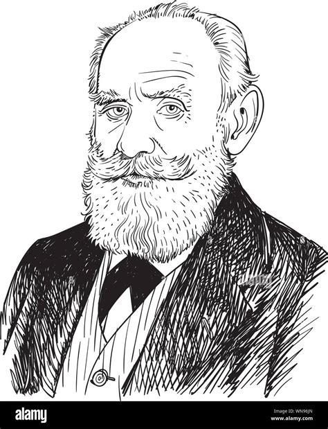 Ivan Pavlov Cartoon Portrait Russian Physiologist Stock Vector Image