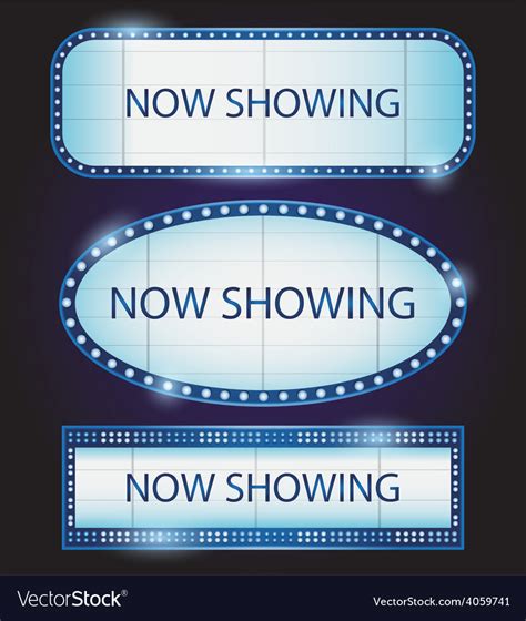 Retro Showtime Sign Theatre Cinema Royalty Free Vector Image