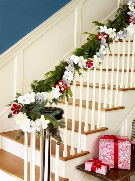 You can use a wreath on your front door, as they commonly are found, but also on your interior doors! 100 Awesome Christmas Stairs Decoration Ideas - DigsDigs