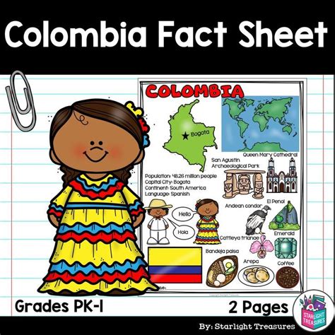 Your Students Will Love This Colombia Fact Sheet This Sheet Includes