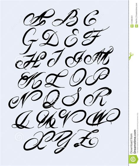 Calligraphic Alphabet Design Elements Stock Vector Illustration Of