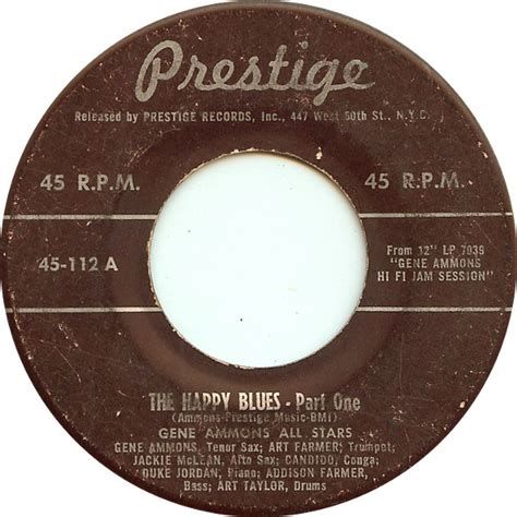 Gene Ammons All Stars The Happy Blues 1958 Vinyl Discogs