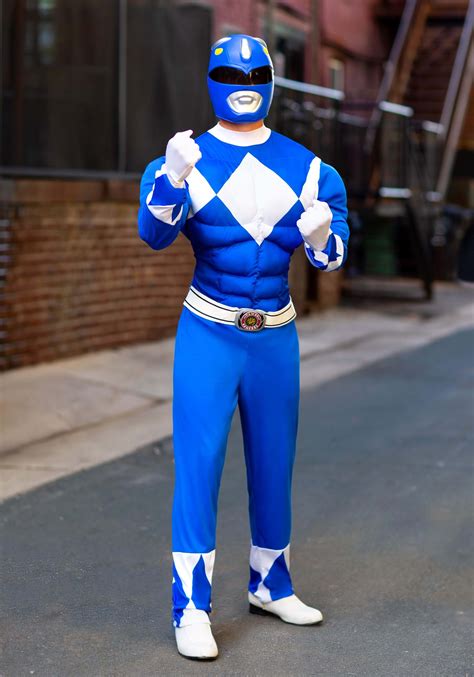 Power Rangers Men S Blue Ranger Muscle Costume