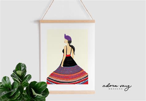 printed-vibrant-hmong-dress-wall-art-hmong-art-hmong-dress