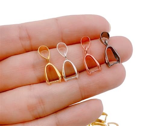 K Gold Filled Shiny Pendant Bail Pinch Bails Charm Pinch Bails