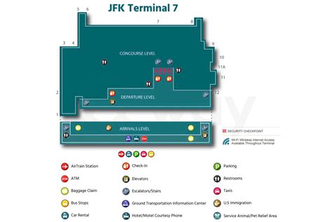 Jfk Terminal 7 Terminal 7 Jfk Map Stores Restaurants