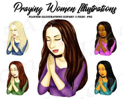 Praying Woman Clipart Praying Women Religious Clipart Etsy Natural