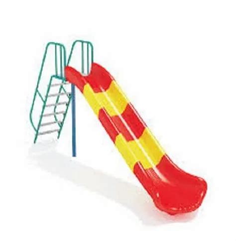 Roto Play Ground Red And Yellow Frp Straight Slide For Industrial Age