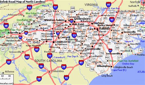 North And South Carolina Map With Cities And Towns Time