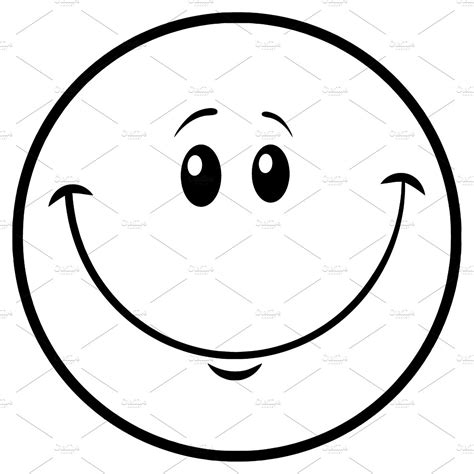 Black And White Smiley Face Emoji ~ Illustrations