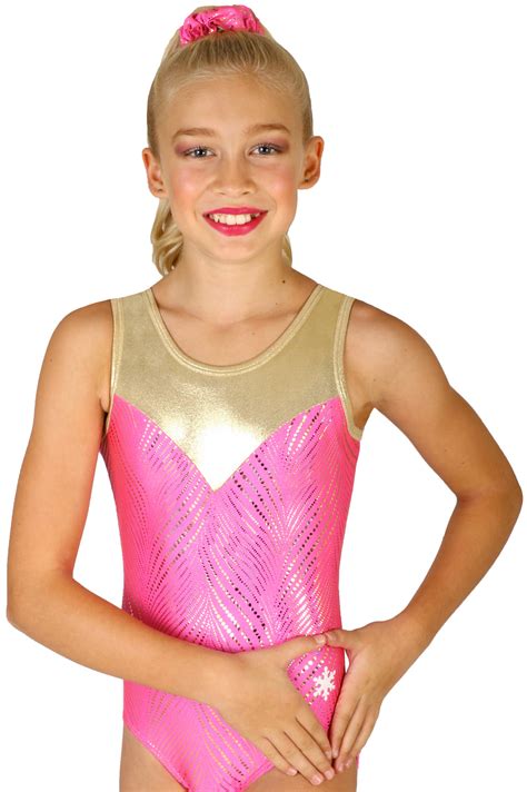 Snowflake Designs Finesse In Pink And Gold Gymnastics Or Dance Leotard Adult Small Walmart