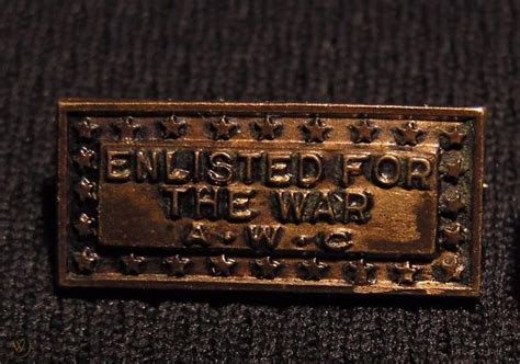 Wwi Enlisted For The War Awc Lapel Pin Ww1 Bastian Brothers