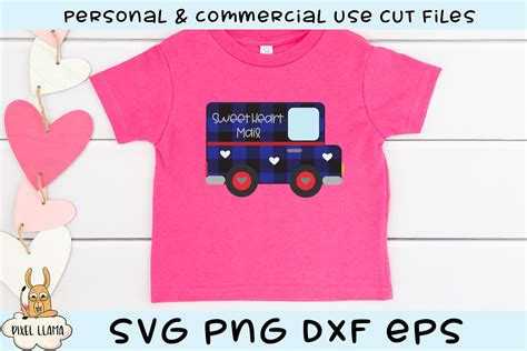 Valentine Plaid Mail Truck Svg Cut File Pixel Llama