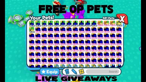 Live Pet Simulator X Giveaways Free Op Tech Pets Youtube