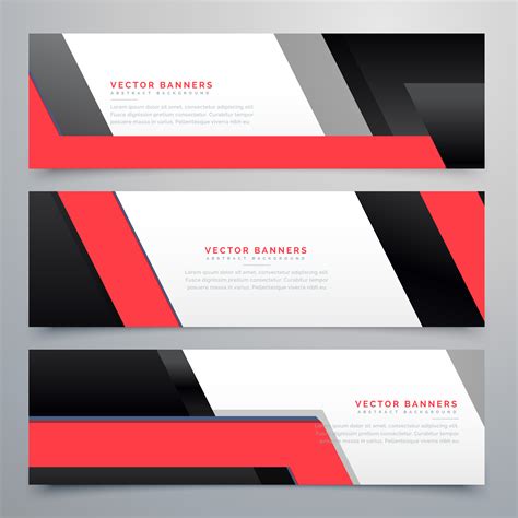 Red Black Geometric Banners Set Background Download Free Vector Art
