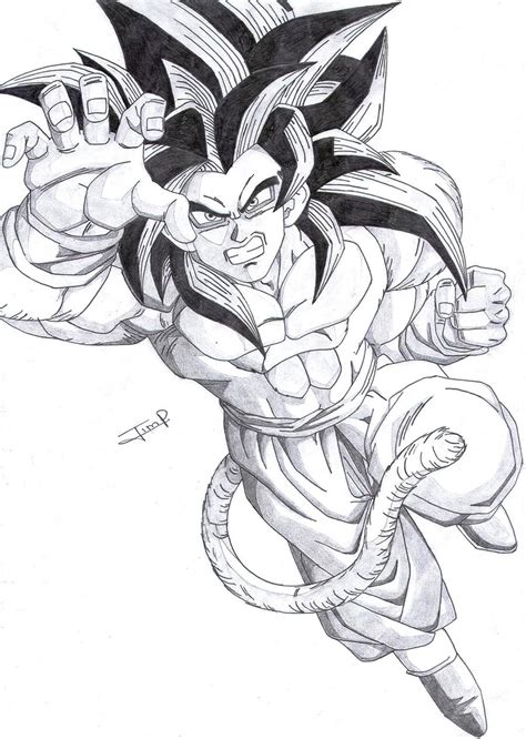 Dibujos De Goku Ssj4 A Lapiz Imagui