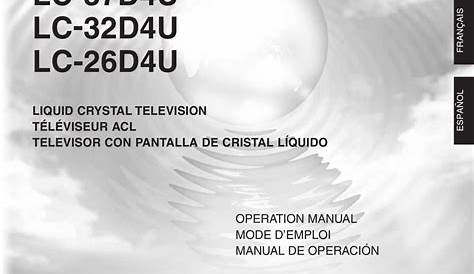 sharp aquos 52 inch tv manual