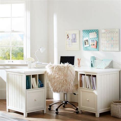 wood top white shutter drawers corner desk set