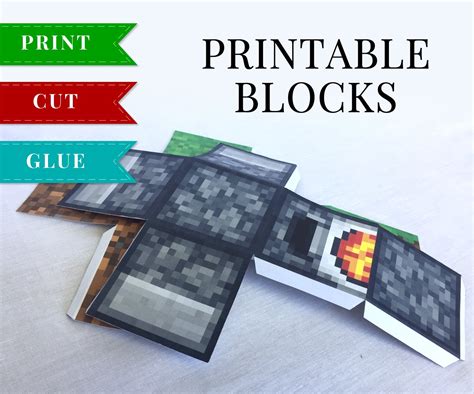 Emerald Ore Printable Minecraft Emerald Ore Papercraft Template