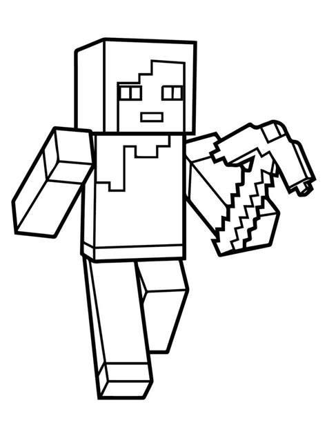 The coloring page is printable and can be used in the classroom or at home. Free Minecraft Steve coloring pages. Download and print ...
