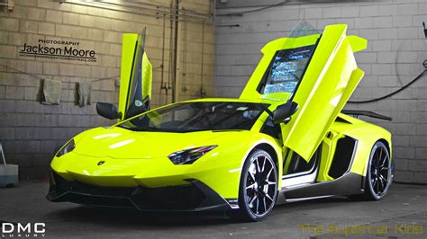 Fluorescent Yellow Neon Lamborghini Aventador Lamborghini Aventador