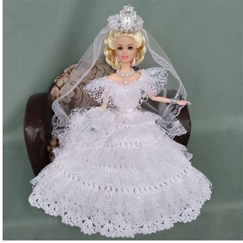 Barbie Wedding Clothes Crochet Barbie Wedding Dress White Etsy