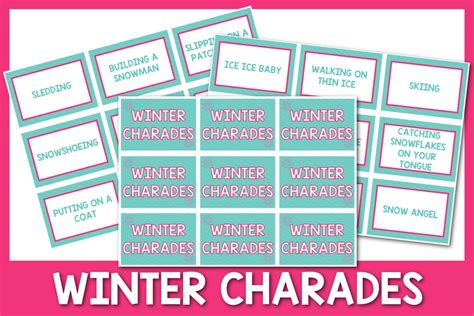 60 Winter Charades Ideas Printable Cards