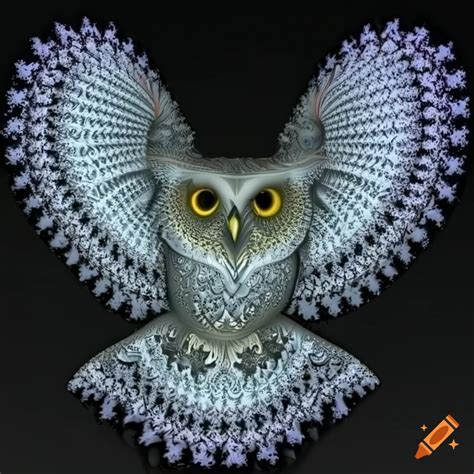 Futuristic Fractal Owl Artwork