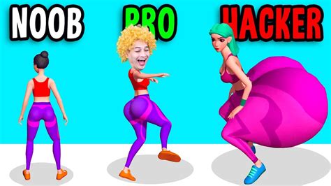 Noob Vs Pro Vs Hacker In Twerk Race 3d All Levels Youtube