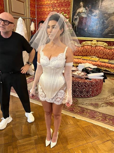 Kourtney Kardashian Wears A Corseted Dolce And Gabbana Dress To Wed Travis Barker In Italy