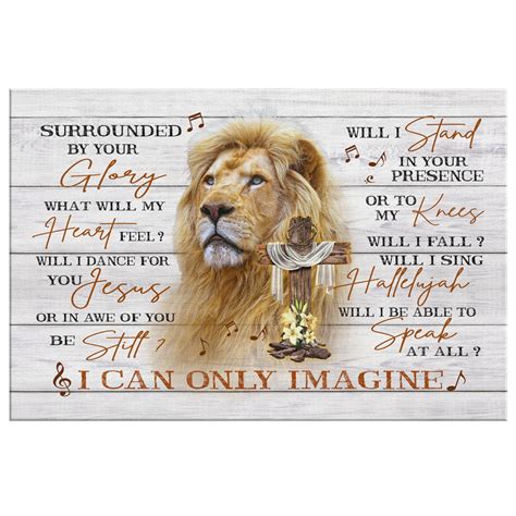 Lion I Can Only Imagine Canvas Wall Art Farmhouse Sign Decor Etsy