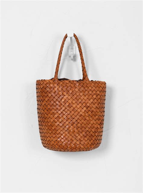 Bags Dragon Diffusion Womens Jacky Woven Leather Bucket Tan Tan The