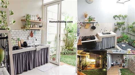 Desain Dapur Terbuka Dan Semi Outdoor Suasana Segar Menghadap Taman