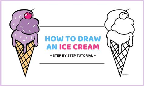 Ice Cream Drawing Step By Step How To Draw Ice Cream Cone In Easy