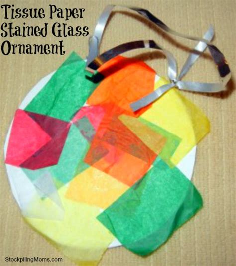 Tissue Paper Stained Glass Ornament Stockpiling Moms