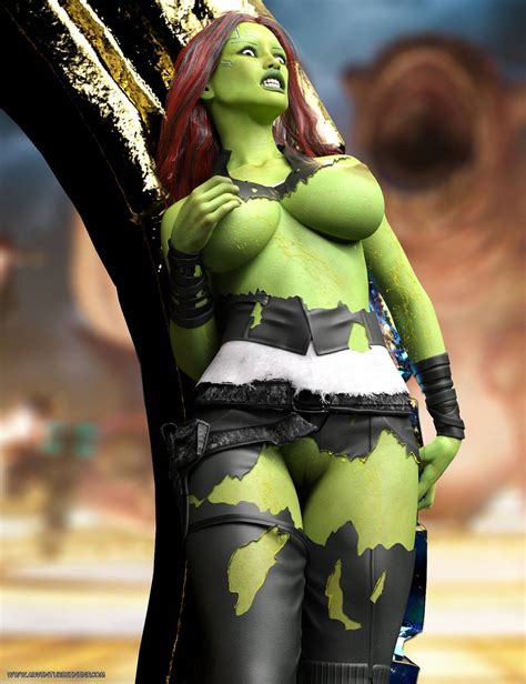 Rule 34 Alfabravo Alien Alien Girl Alien Look Like Human Breasts Gamora Green Skinned Female