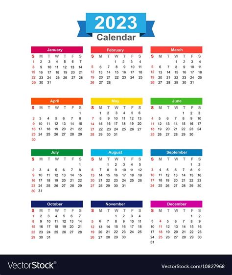 2023 Year Calendar Isolated On White Background Eps10 Download A Free